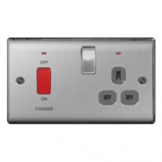 COOKER UNIT 13A SOCKET BRUSHED STEEL