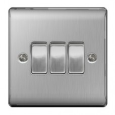 3 GANG 2W SWITCH BRUSHED STEEL