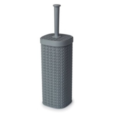 LACE TOILET BRUSH HOLDER GREY